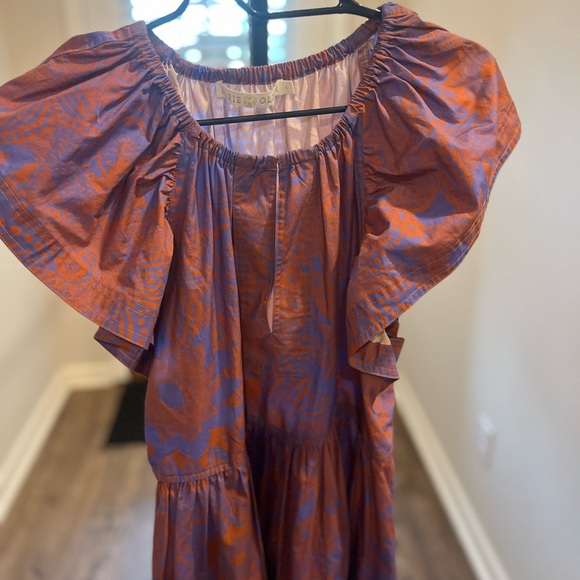 Marie Oliver Rust and Blue Mini Dress - Picture 2 of 11